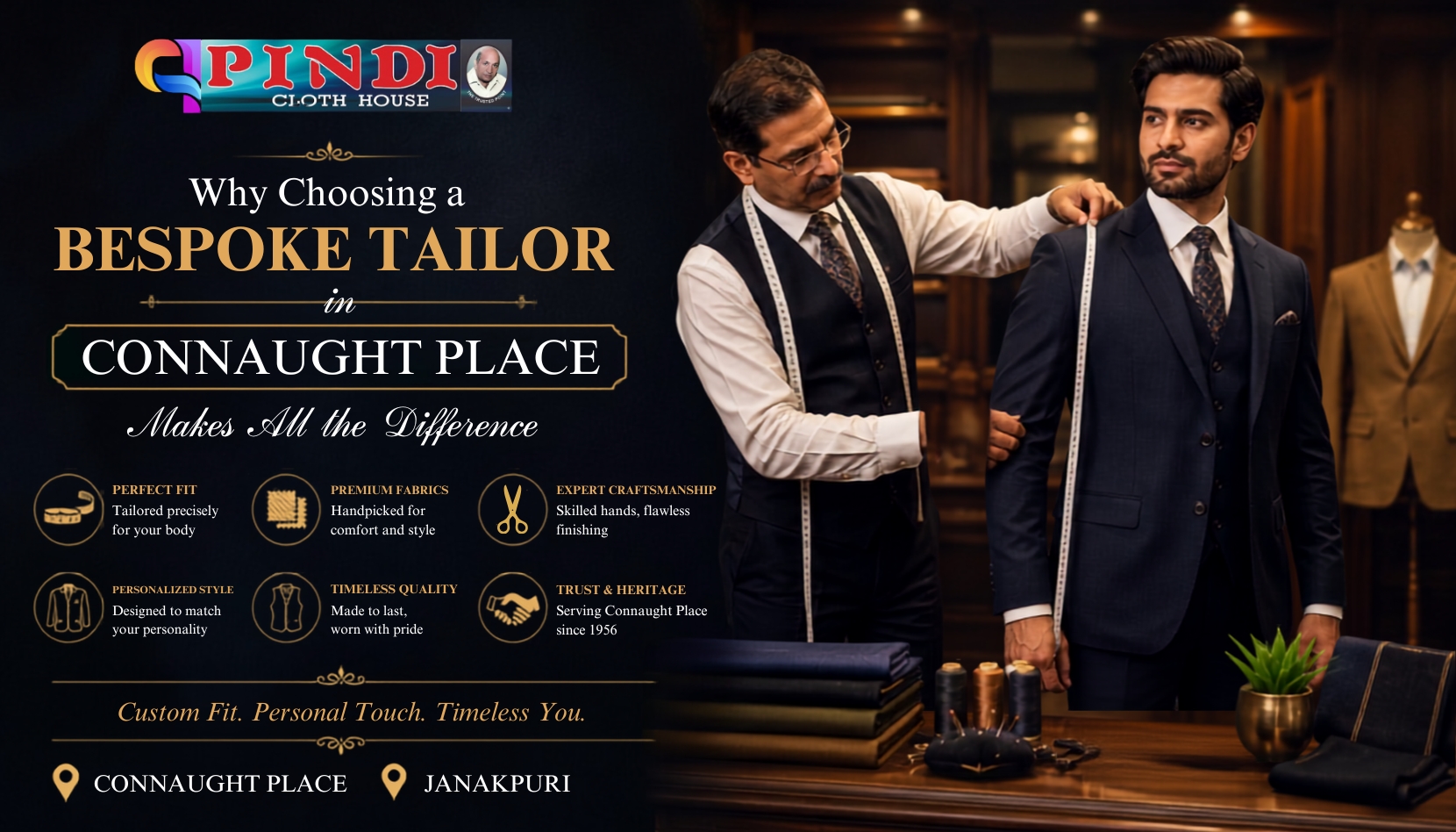 Why Choosing a Bespoke Tailor in Connaught Place Makes All the Difference