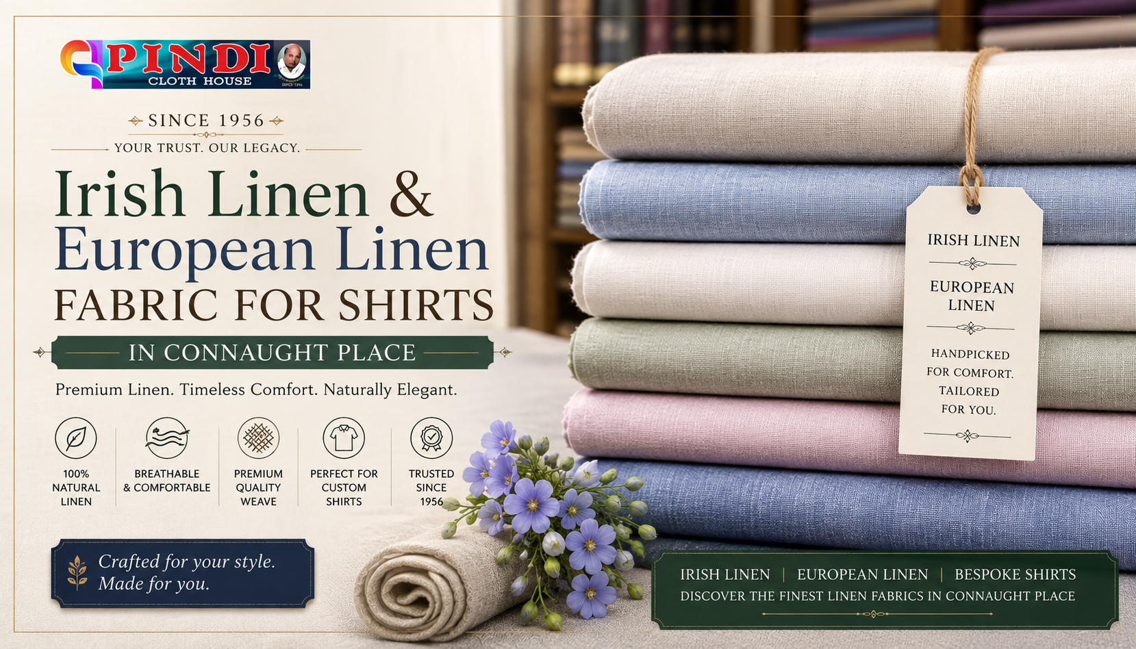 Irish Linen Fabric for Shirts in Connaught Place: Why It’s a Premium Choice for Custom Shirts
