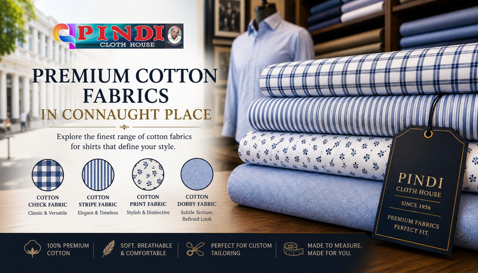Cotton Check Fabric in Connaught Place: Explore Premium Check, Stripe, Print & Dobby Fabrics