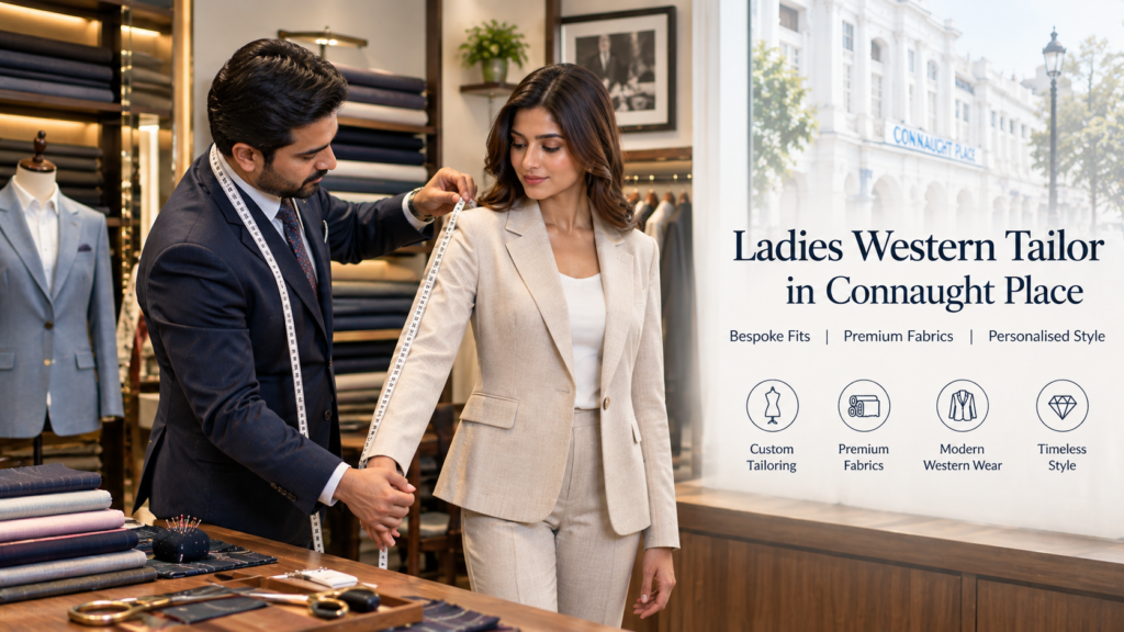 Ladies Western Tailor in Connaught Place creating a bespoke women's suit